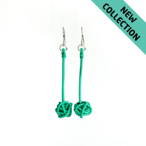 Al005 1a Turquoise Knot Dangle Earrings Alanima  colorful jewelry handmade modern NEW