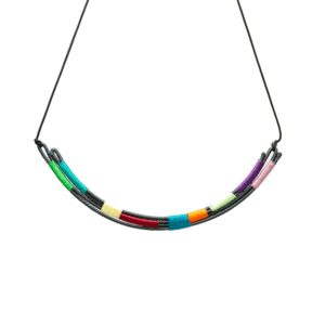 Al102 3a Dark grey Smile Necklace Alanima colorful jewelry handmade modern ethnic