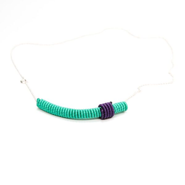 Al178 1a Turquoise Tube Necklace Alanima colorful jewelry handmade modern minimal