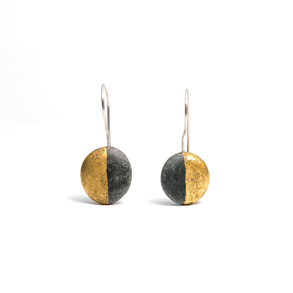 ESE36 ohmypebble jewelry pebble earrings gold leaf contemporary
