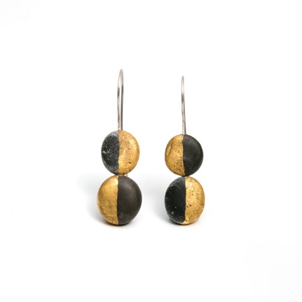 ESE37 ohmypebble jewelry pebble earrings gold leaf contemporary
