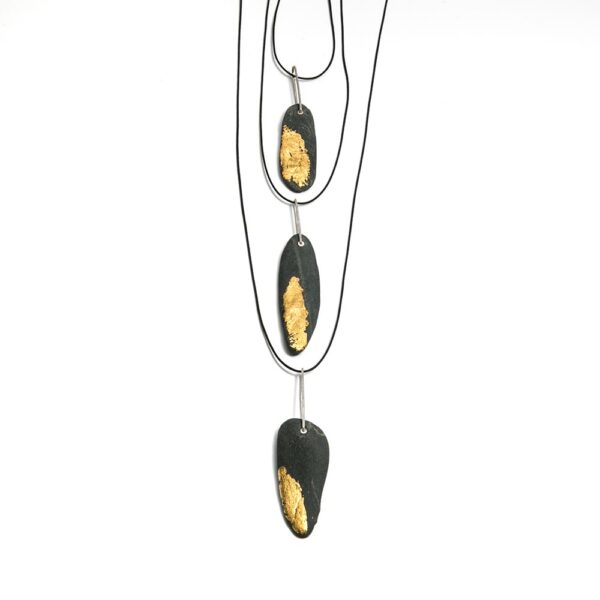 ESP19 ohmypebble jewelry pebble pendant gold leaf contemporary 1